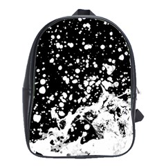 Black And White Splash Texture School Bag (large) by dflcprints