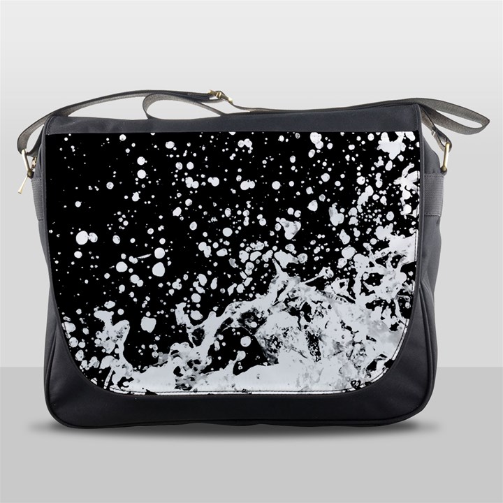 Black And White Splash Texture Messenger Bags