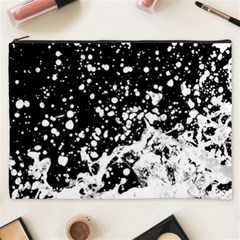 Black And White Splash Texture Cosmetic Bag (xxxl)  by dflcprints