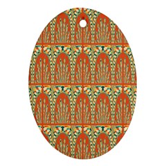 Arcs Pattern Oval Ornament (two Sides) by linceazul