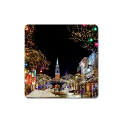 Church Decoration Night Square Magnet by Nexatart