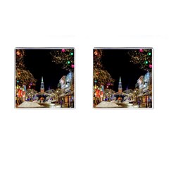 Church Decoration Night Cufflinks (square) by Nexatart