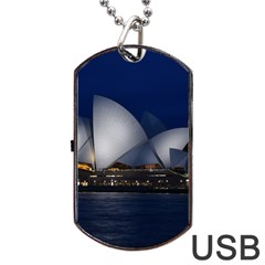 Landmark Sydney Opera House Dog Tag Usb Flash (one Side) by Nexatart