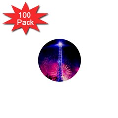 Paris France Eiffel Tower Landmark 1  Mini Buttons (100 Pack)  by Nexatart