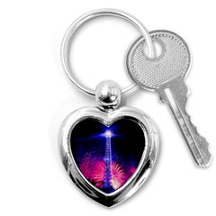 Paris France Eiffel Tower Landmark Key Chains (heart)  by Nexatart