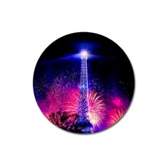 Paris France Eiffel Tower Landmark Magnet 3  (round) by Nexatart