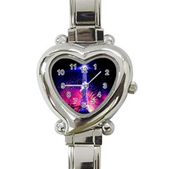 Paris France Eiffel Tower Landmark Heart Italian Charm Watch by Nexatart