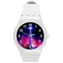 Paris France Eiffel Tower Landmark Round Plastic Sport Watch (m) by Nexatart