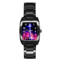 Paris France Eiffel Tower Landmark Stainless Steel Barrel Watch by Nexatart