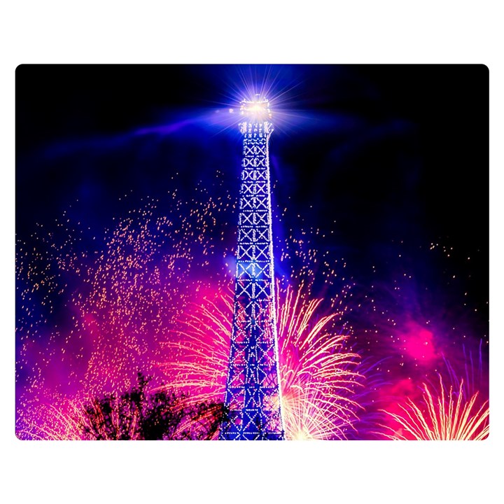 Paris France Eiffel Tower Landmark Double Sided Flano Blanket (Medium) 