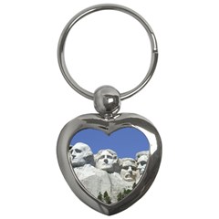 Mount Rushmore Monument Landmark Key Chains (heart)  by Nexatart