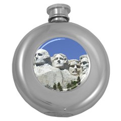 Mount Rushmore Monument Landmark Round Hip Flask (5 Oz) by Nexatart