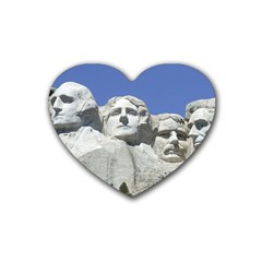 Mount Rushmore Monument Landmark Heart Coaster (4 Pack)  by Nexatart