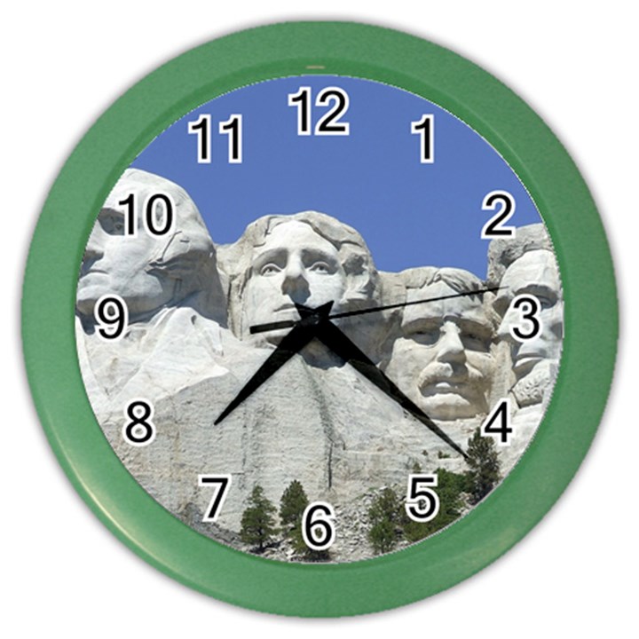 Mount Rushmore Monument Landmark Color Wall Clocks