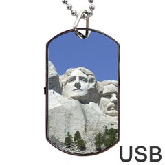 Mount Rushmore Monument Landmark Dog Tag Usb Flash (one Side) by Nexatart