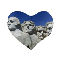 Mount Rushmore Monument Landmark Standard 16  Premium Heart Shape Cushions by Nexatart