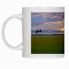 Landscape Sunset Sky Sun Alpha White Mugs by Nexatart