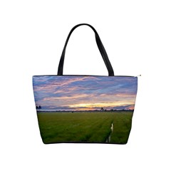 Landscape Sunset Sky Sun Alpha Shoulder Handbags by Nexatart