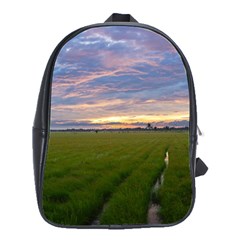 Landscape Sunset Sky Sun Alpha School Bag (large) by Nexatart