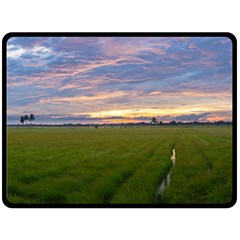 Landscape Sunset Sky Sun Alpha Fleece Blanket (large)  by Nexatart