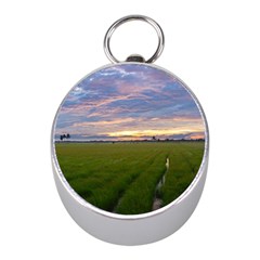 Landscape Sunset Sky Sun Alpha Mini Silver Compasses by Nexatart