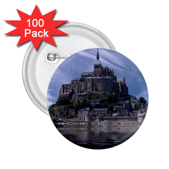 Mont Saint Michel France Normandy 2.25  Buttons (100 pack) 