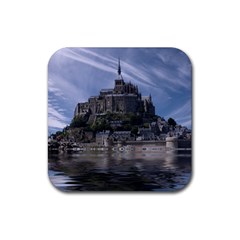 Mont Saint Michel France Normandy Rubber Coaster (square)  by Nexatart