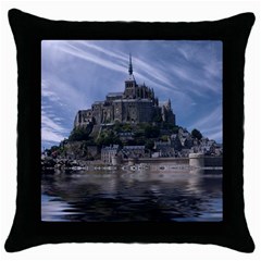 Mont Saint Michel France Normandy Throw Pillow Case (black) by Nexatart