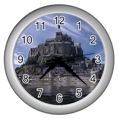 Mont Saint Michel France Normandy Wall Clocks (silver)  by Nexatart