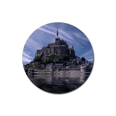 Mont Saint Michel France Normandy Rubber Coaster (round)  by Nexatart