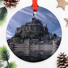 Mont Saint Michel France Normandy Round Ornament (two Sides) by Nexatart