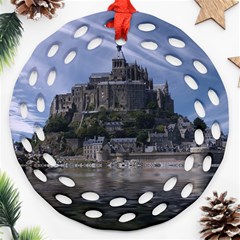 Mont Saint Michel France Normandy Round Filigree Ornament (two Sides) by Nexatart