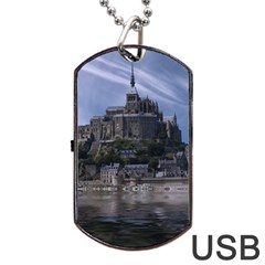 Mont Saint Michel France Normandy Dog Tag Usb Flash (two Sides) by Nexatart