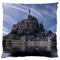 Mont Saint Michel France Normandy Large Flano Cushion Case (two Sides) by Nexatart