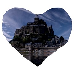 Mont Saint Michel France Normandy Large 19  Premium Flano Heart Shape Cushions by Nexatart