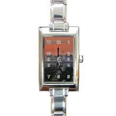 Paris France French Eiffel Tower Rectangle Italian Charm Watch by Nexatart