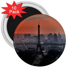 Paris France French Eiffel Tower 3  Magnets (10 Pack)  by Nexatart