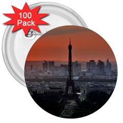 Paris France French Eiffel Tower 3  Buttons (100 Pack)  by Nexatart