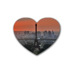 Paris France French Eiffel Tower Rubber Coaster (heart)  by Nexatart