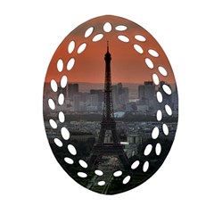 Paris France French Eiffel Tower Ornament (oval Filigree) by Nexatart