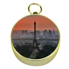 Paris France French Eiffel Tower Gold Compasses by Nexatart