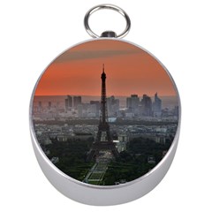 Paris France French Eiffel Tower Silver Compasses by Nexatart