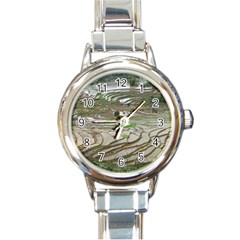 Rice Fields Terraced Terrace Round Italian Charm Watch by Nexatart