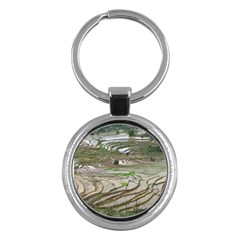 Rice Fields Terraced Terrace Key Chains (round)  by Nexatart