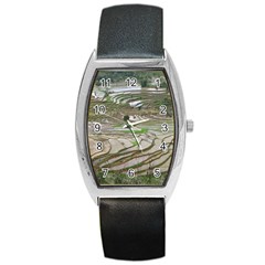 Rice Fields Terraced Terrace Barrel Style Metal Watch by Nexatart