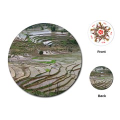 Rice Fields Terraced Terrace Playing Cards (round)  by Nexatart