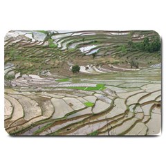 Rice Fields Terraced Terrace Large Doormat  by Nexatart