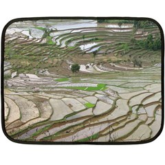 Rice Fields Terraced Terrace Double Sided Fleece Blanket (mini)  by Nexatart