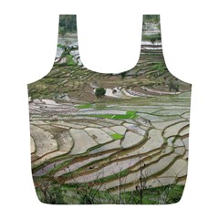 Rice Fields Terraced Terrace Full Print Recycle Bags (l)  by Nexatart