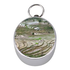 Rice Fields Terraced Terrace Mini Silver Compasses by Nexatart